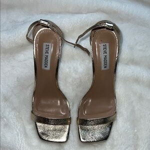 Steve Madden Gold Heels with Stiletto Design